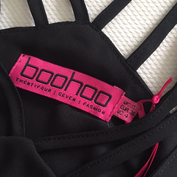 BooHoo Size 4 Black Tiered Strappy Swing Dress - Picture 5 of 6